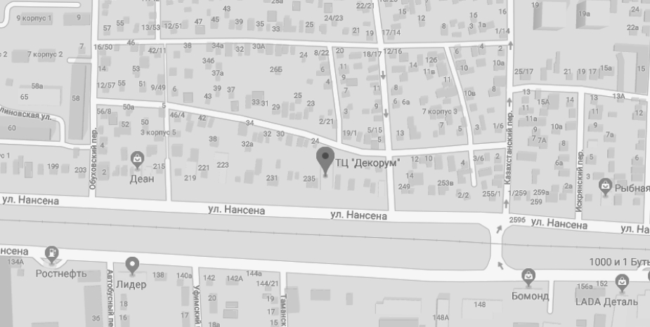 location on the map